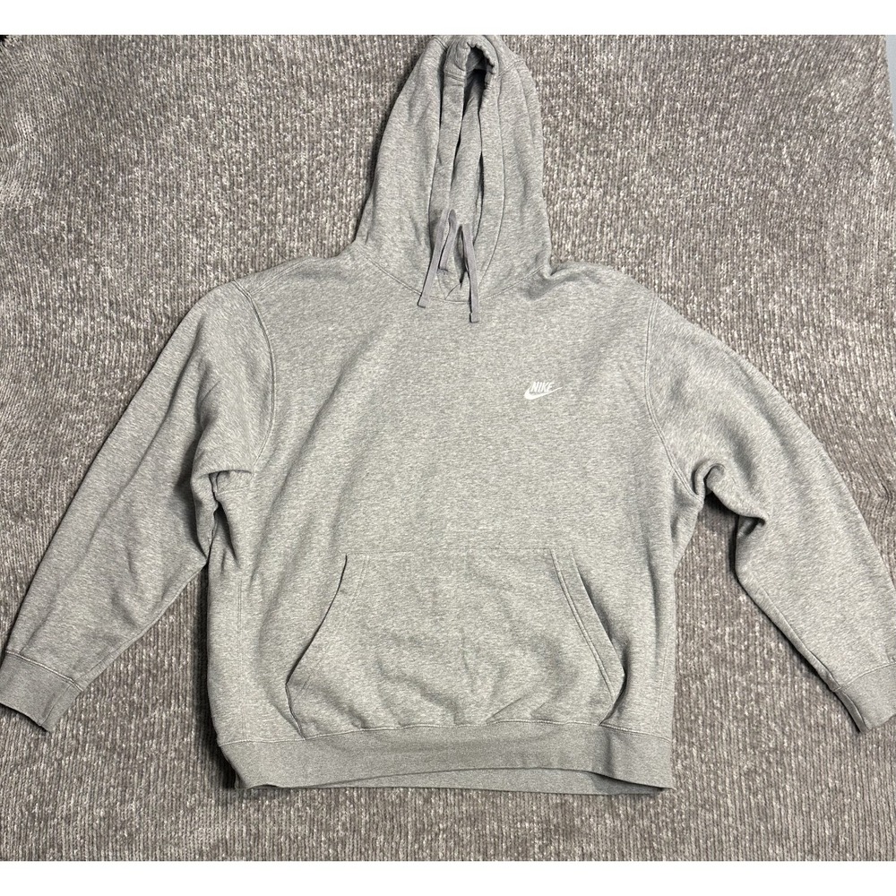 Nike Gray Pullover Hoodie Sportswear Club Fleece Mens Size XXL BV2654-063